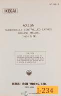 Ikegai-Ikegai AX25N, NC Lathe Tooling Manual 1984-AX25N-01
